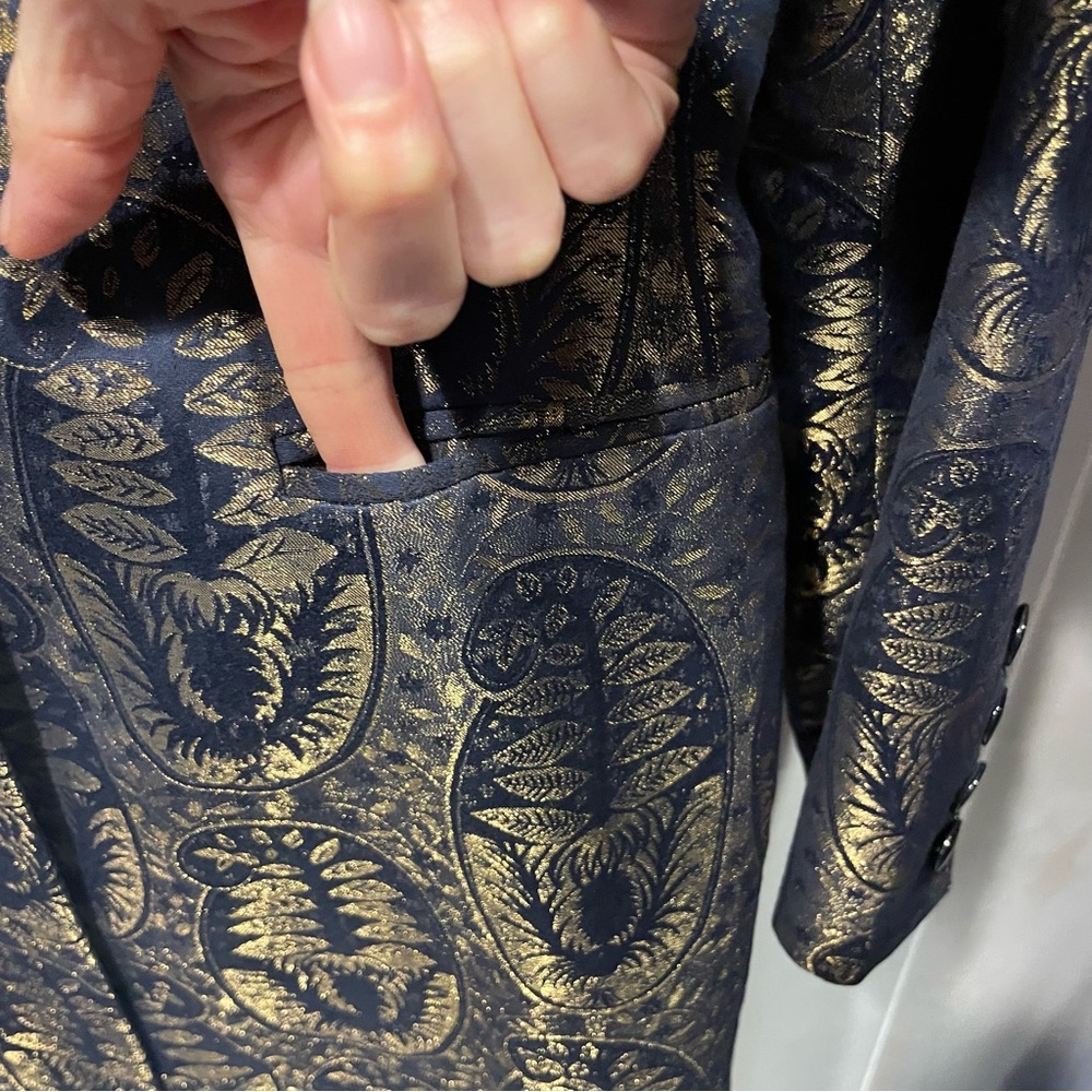 Creepy whimsigoth vintage 90s baroque celestial moon Ozbek lux long blazer Italy - Picture 12 of 16